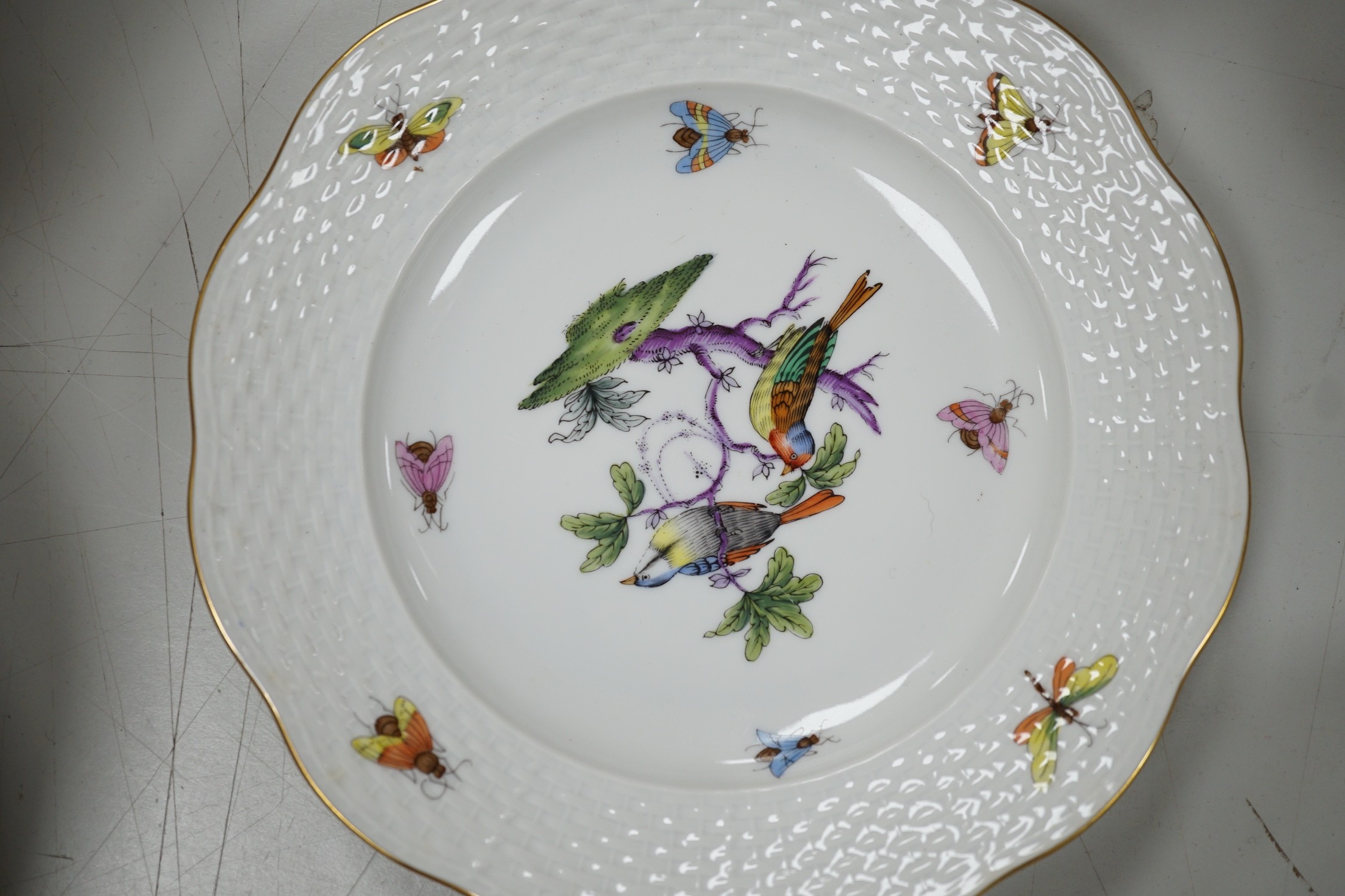 A Herend Rothschild Birds pattern part dinner service